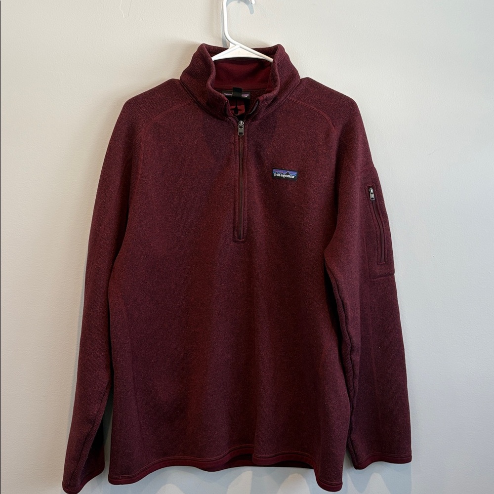 Patagonia Women's Better Sweater Burgundy/Red 1/4 Zip - Picture 5 of 6
